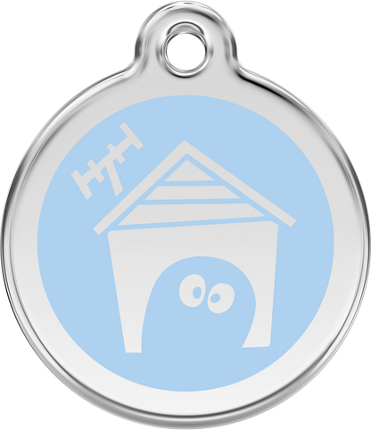 Pet Identification Tag | Dog House - light blue