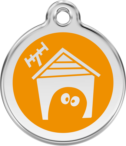 Pet Identification Tag | Dog House - orange