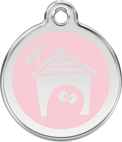 Pet Identification Tag | Dog House - light pink