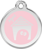Pet Identification Tag | Dog House - light pink