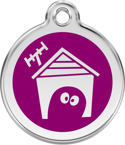 Pet Identification Tag | Dog House - purple