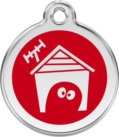 Pet Identification Tag | Dog House - red