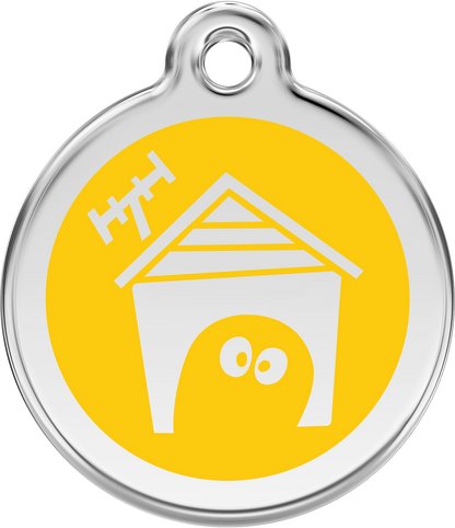 Pet Identification Tag | Dog House - yellow