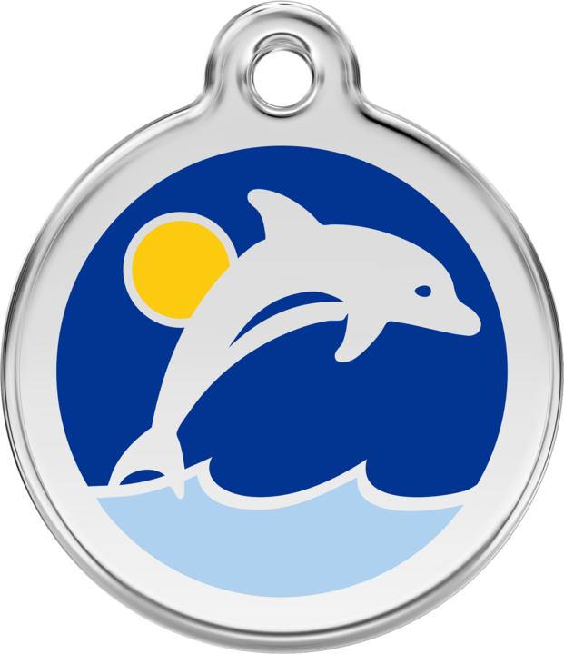 Pet Identification Tag | Dolphin - blue
