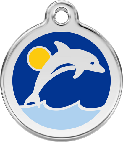 Pet Identification Tag | Dolphin - blue