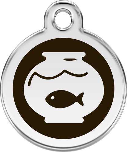 Pet Identification Tag | Fish Bowl - black