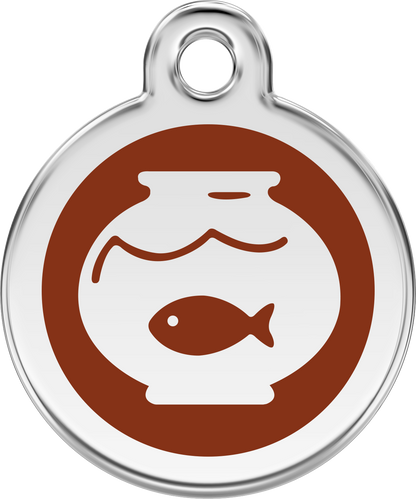 Pet Identification Tag | Fish Bowl - brown