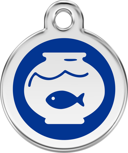 Pet Identification Tag | Fish Bowl - blue