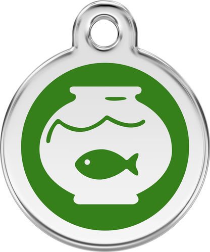 Pet Identification Tag | Fish Bowl - green