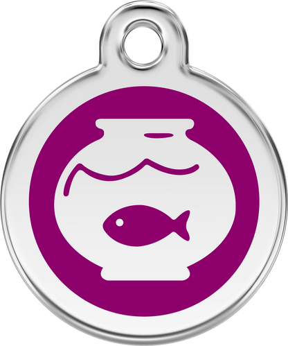 Pet Identification Tag | Fish Bowl - purple