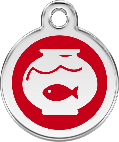 Pet Identification Tag | Fish Bowl - red