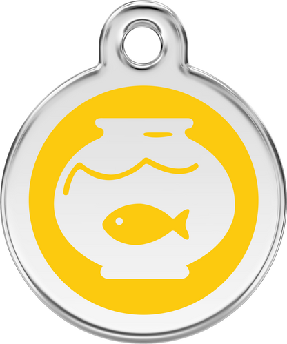 Pet Identification Tag | Fish Bowl - yellow