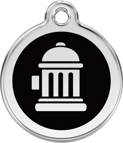 Pet Identification Tag | Fire Hydrant - black