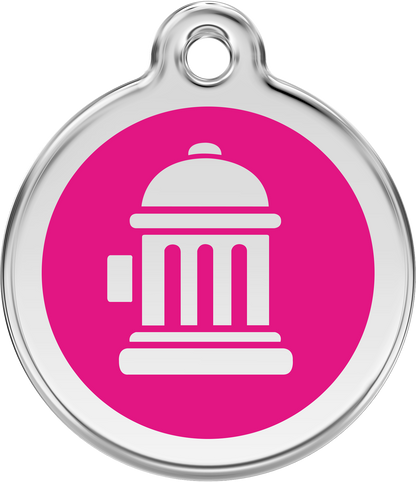 Pet Identification Tag | Fire Hydrant - pink