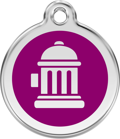 Pet Identification Tag | Fire Hydrant - purple