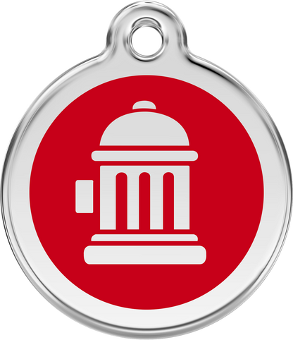 Pet Identification Tag | Fire Hydrant - red