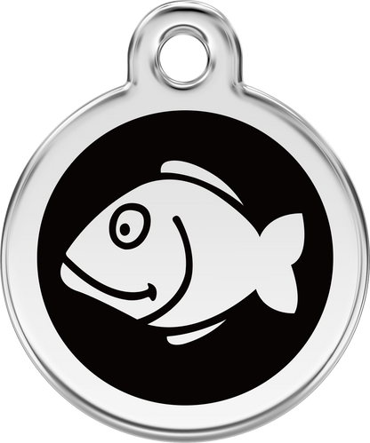 Pet Identification Tag | Fish - black