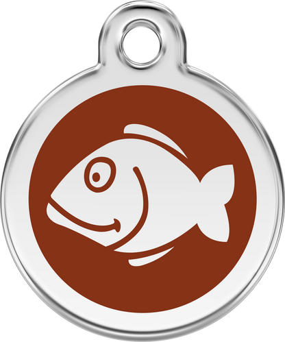 Pet Identification Tag | Fish - brown