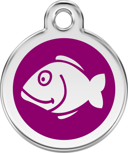 Pet Identification Tag | Fish - purple