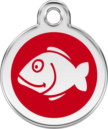 Pet Identification Tag | Fish - red