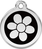 Pet Identification Tag | Flower - black