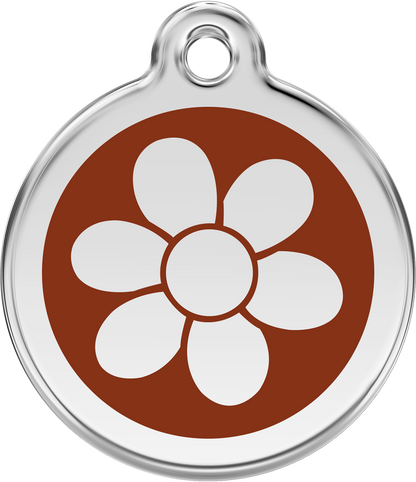 Pet Identification Tag | Flower - brown