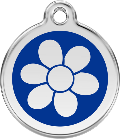 Pet Identification Tag | Flower - blue