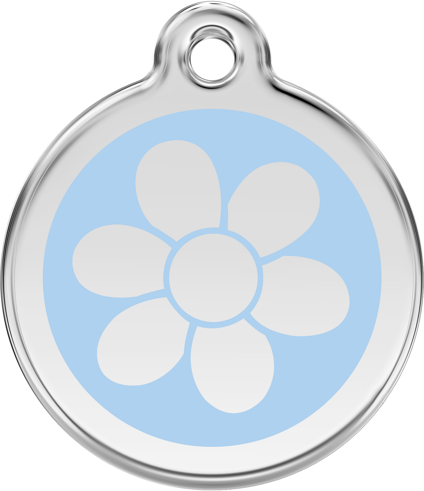 Pet Identification Tag | Flower - light blue
