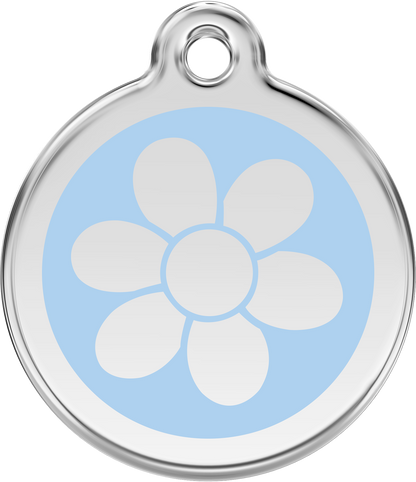 Pet Identification Tag | Flower - light blue