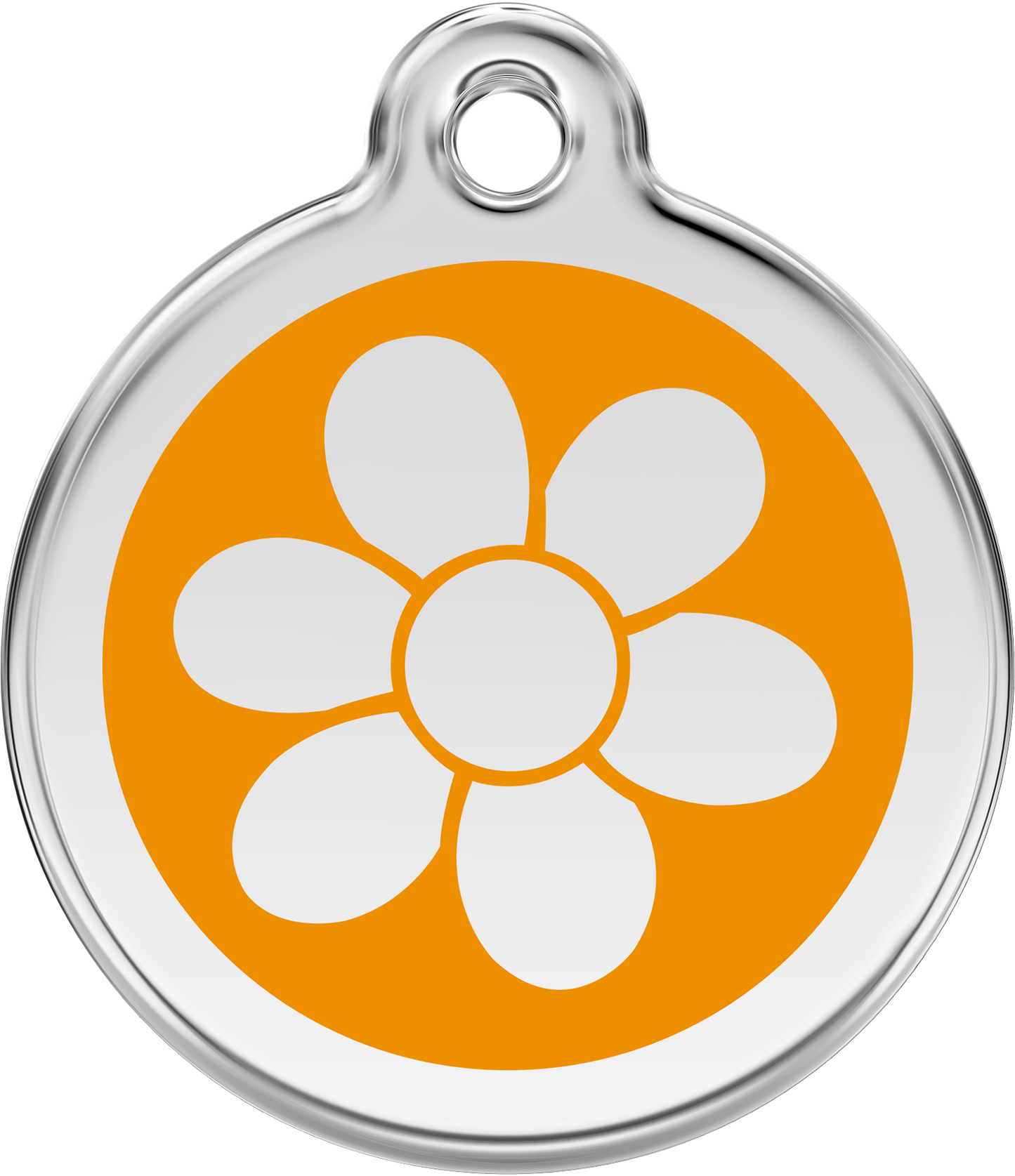 Pet Identification Tag | Flower - orange
