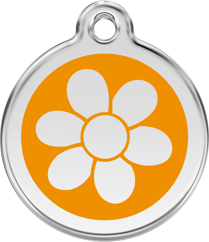 Pet Identification Tag | Flower - orange