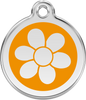 Pet Identification Tag | Flower - orange