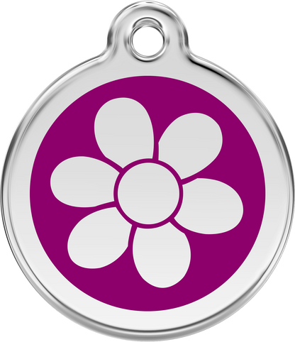 Pet Identification Tag | Flower - purple