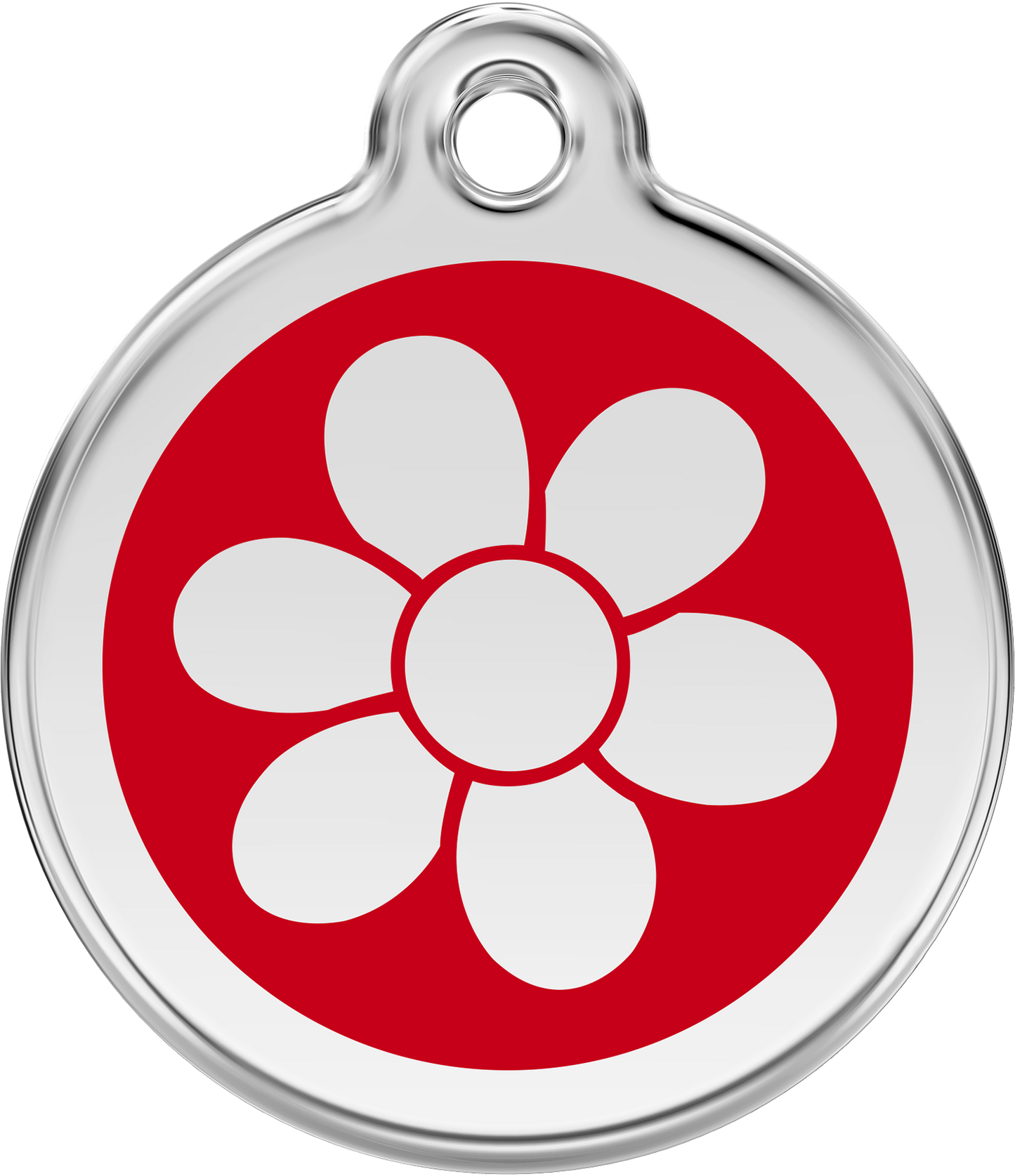 Pet Identification Tag | Flower - red
