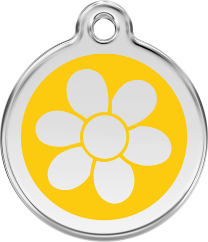 Pet Identification Tag | Flower - yellow