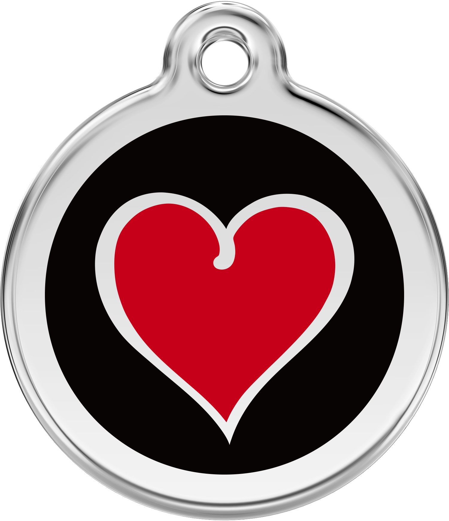 Pet Identification Tag | Love Heart - red/black