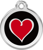Pet Identification Tag | Love Heart - red/black
