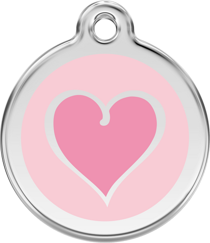 Pet Identification Tag | Love Heart - pink