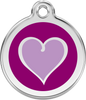 Pet Identification Tag | Love Heart - purple