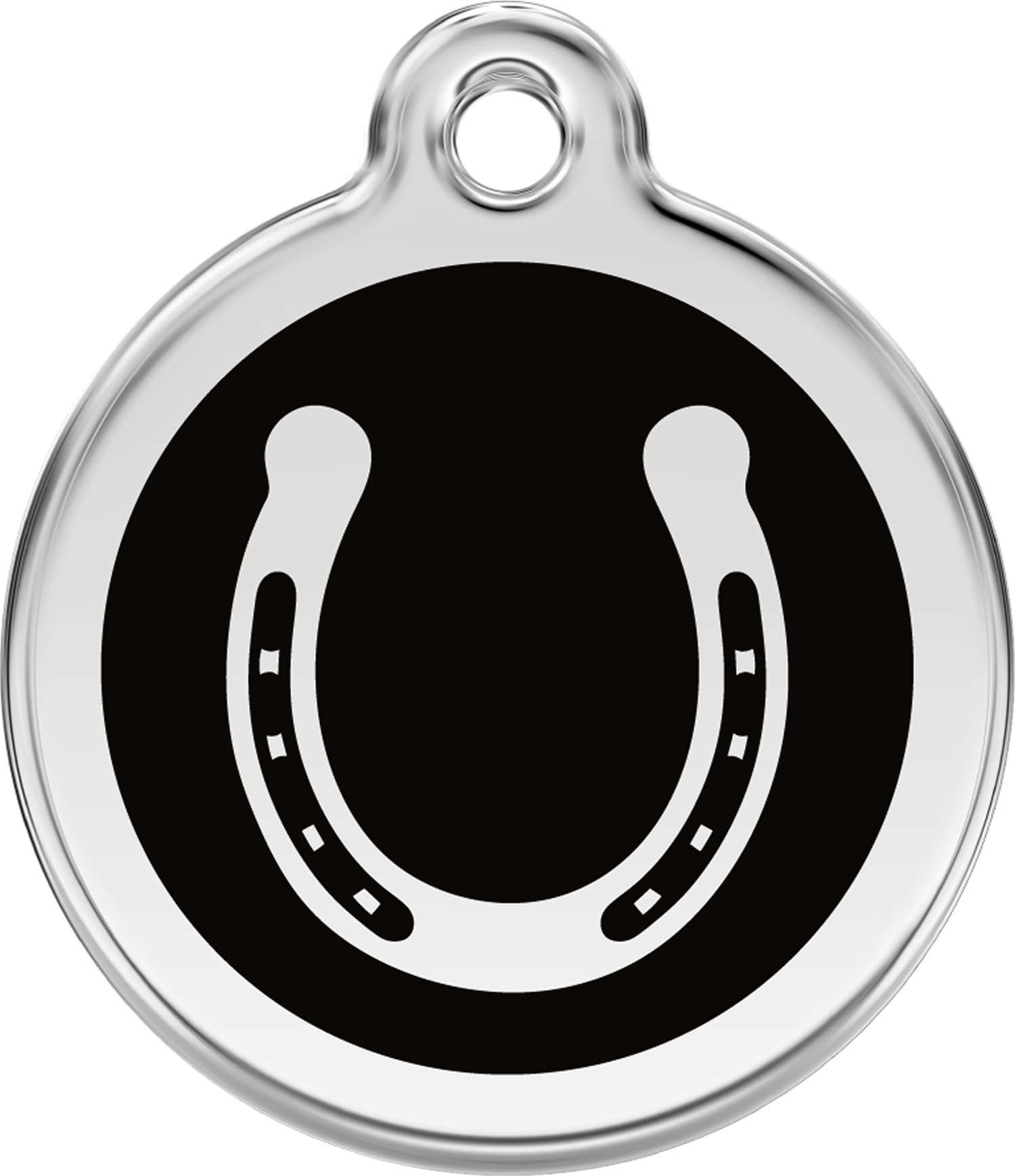 Pet Identification Tag | Horseshoe - black