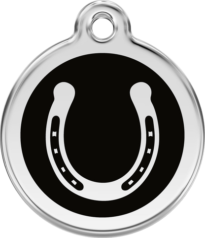 Pet Identification Tag | Horseshoe - black