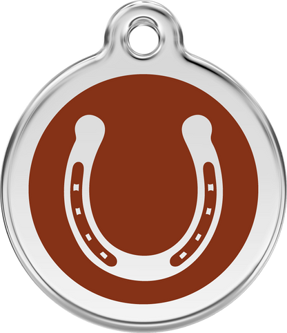 Pet Identification Tag | Horseshoe - brown