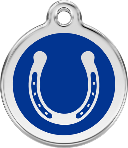 Pet Identification Tag | Horseshoe - blue