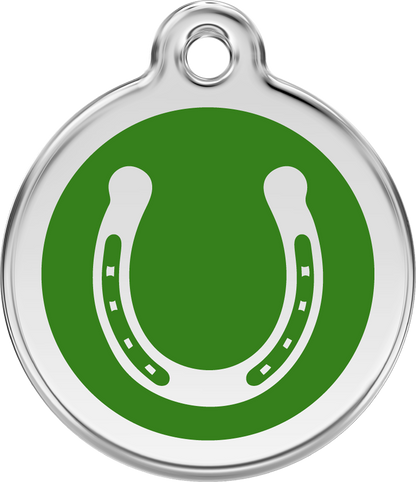 Pet Identification Tag | Horseshoe - green