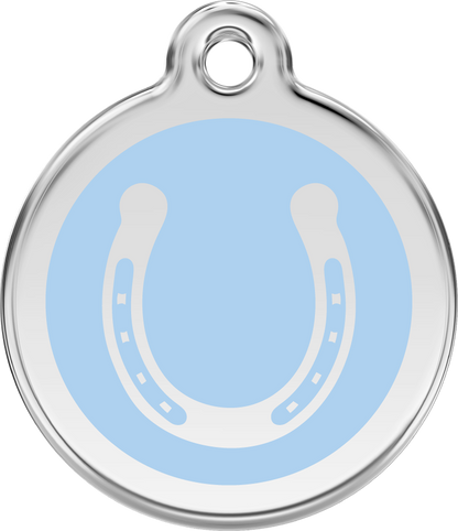 Pet Identification Tag | Horseshoe - light blue