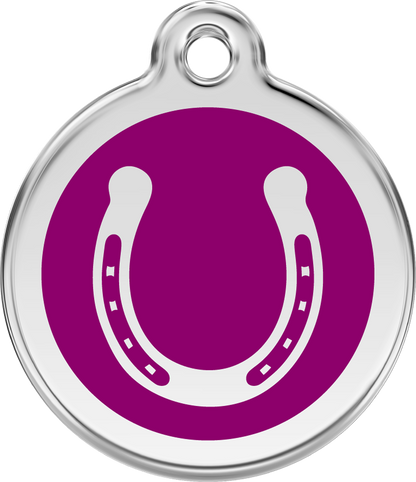 Pet Identification Tag | Horseshoe - purple