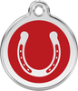 Pet Identification Tag | Horseshoe - red