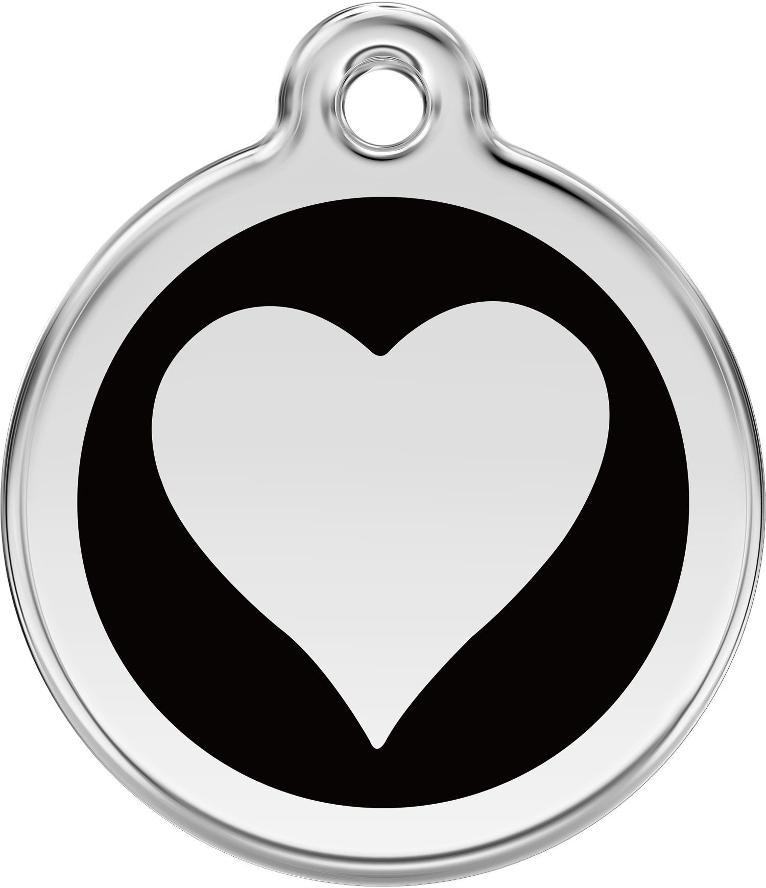 Pet Identification Tag | Heart - black