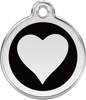 Pet Identification Tag | Heart - black