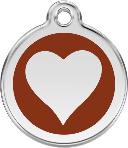 Pet Identification Tag | Heart - brown